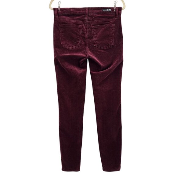 Kut From The Kloth Diana High Rise Fab Ab Skinny Corduroy Maroon Pants Womens 4 - Picture 3 of 8
